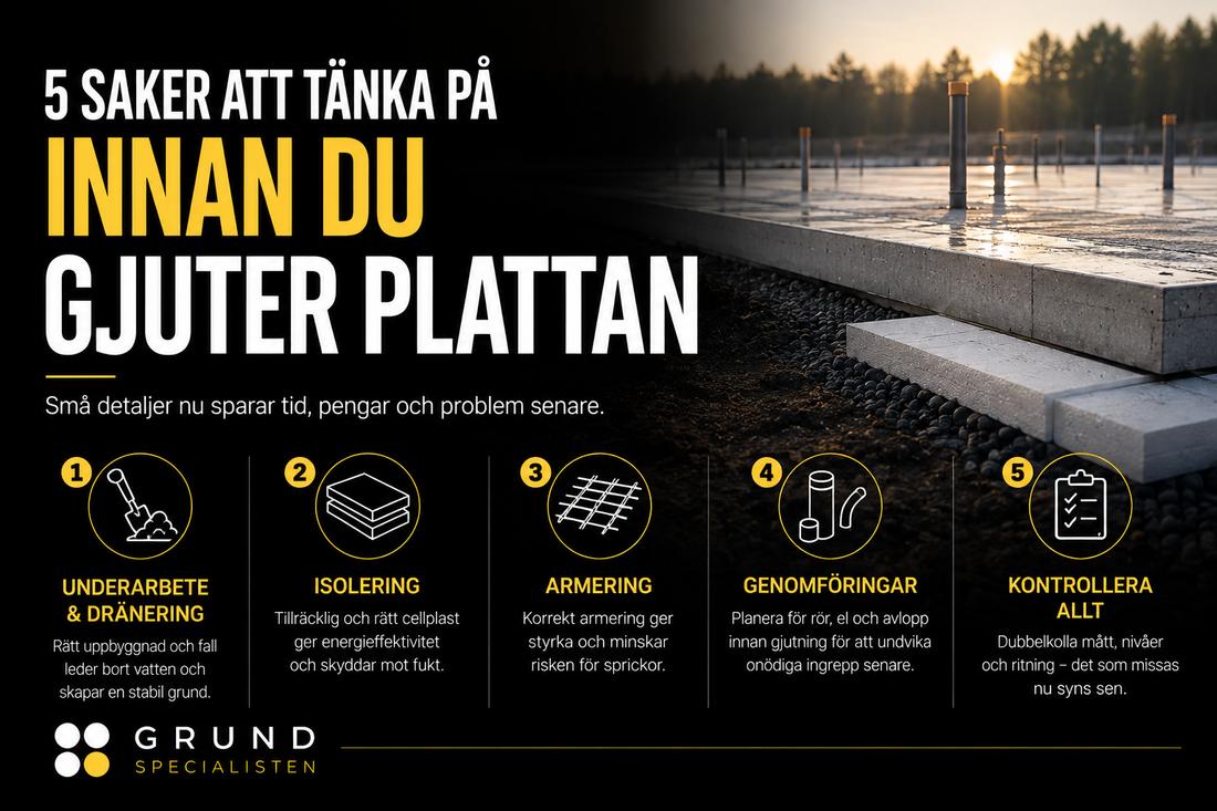5 saker att tänka på innan du gjuter plattan