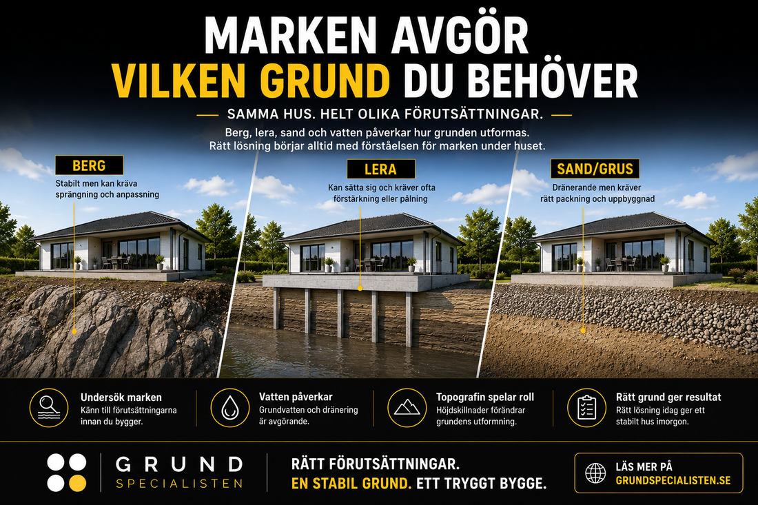 Hur påverkar markförhållandena vilken grund du behöver?