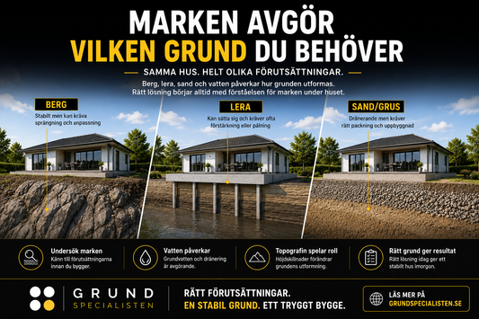 Hur påverkar markförhållandena vilken grund du behöver?